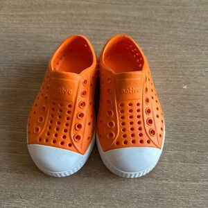 NWOT Native Kids Shoes - Vibrant Orange and White